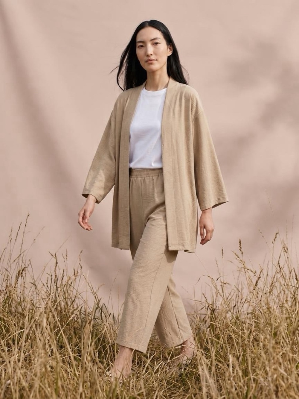 Amazon Women's Neutral Beige Relaxed Two-Piece Set
